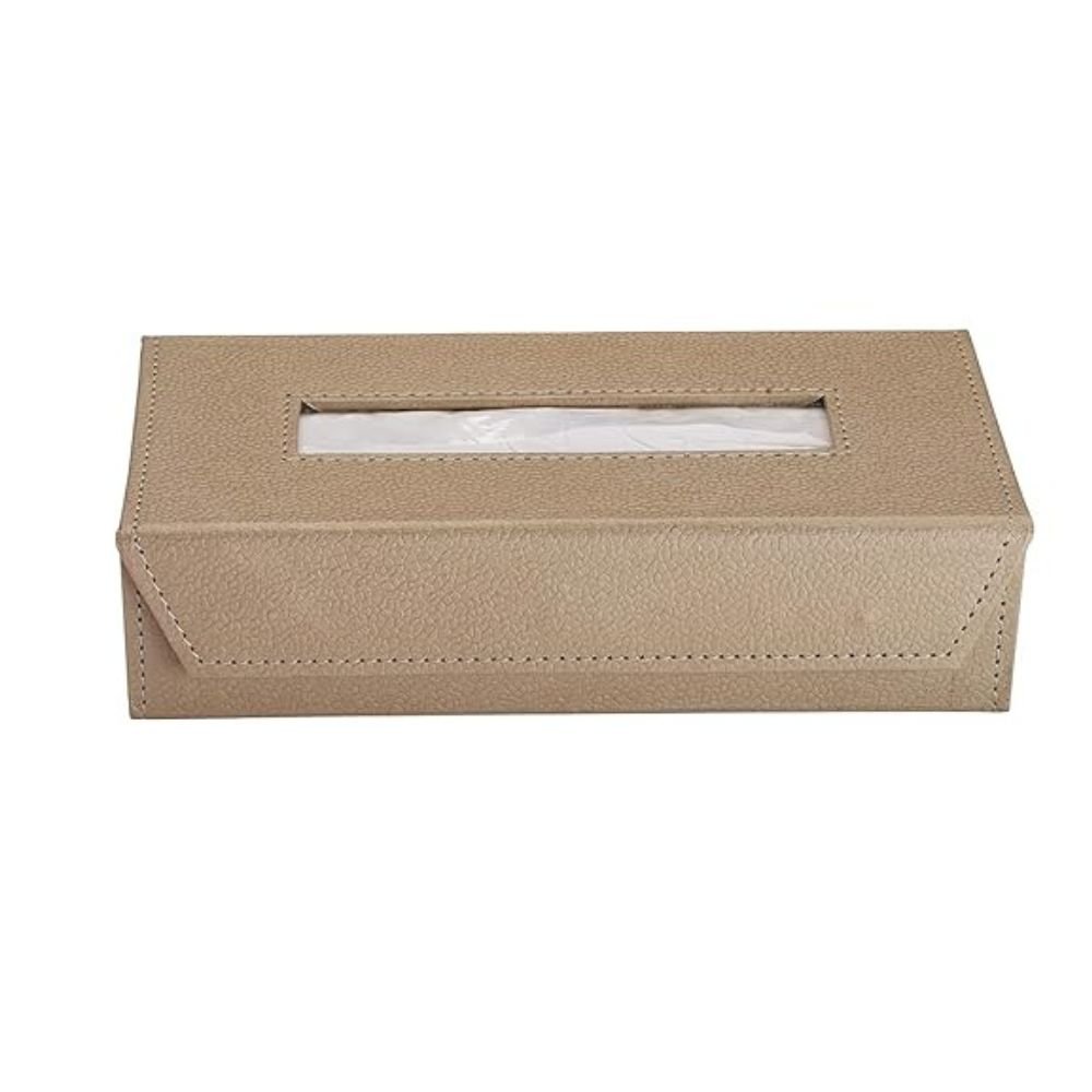 Untitled design - 2025-06-28T151150.708 PreSolve| Tissue Box Holder with 100 Pulls Cotton Rags Tissue | Handcrafted Fine Leather - Like Finish | for Gifting, Office Desks, Cars & Home Décor | Durable & Water Resistant. (Beige) - Image 3