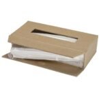 PreSolve| Tissue Box Holder with 100 Pulls Cotton Rags Tissue | Handcrafted Fine Leather - Like Finish | for Gifting, Office Desks, Cars & Home Décor | Durable & Water Resistant. (Beige) - Image 7